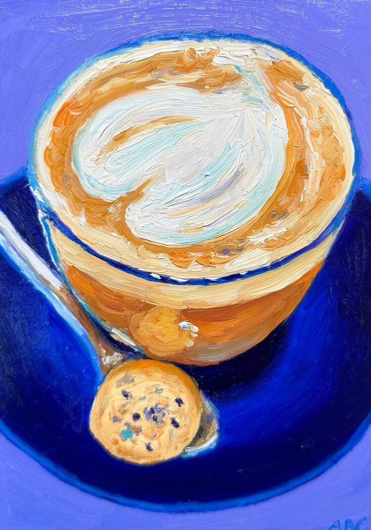 Heart Latte - 5x7 - oil on panel