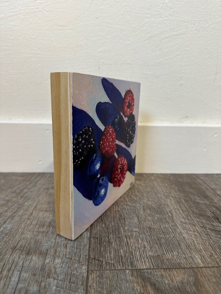Glowing Berries - 6x6 - oil on panel