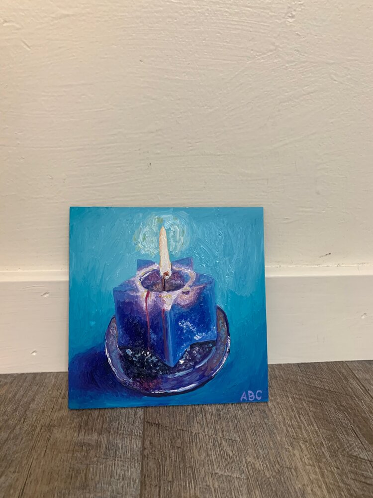 Golden Birthday - 6x6 - oil on panel