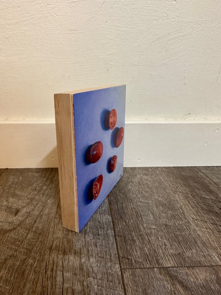 Glowing Tomatoes - 6x6 - oil on panel