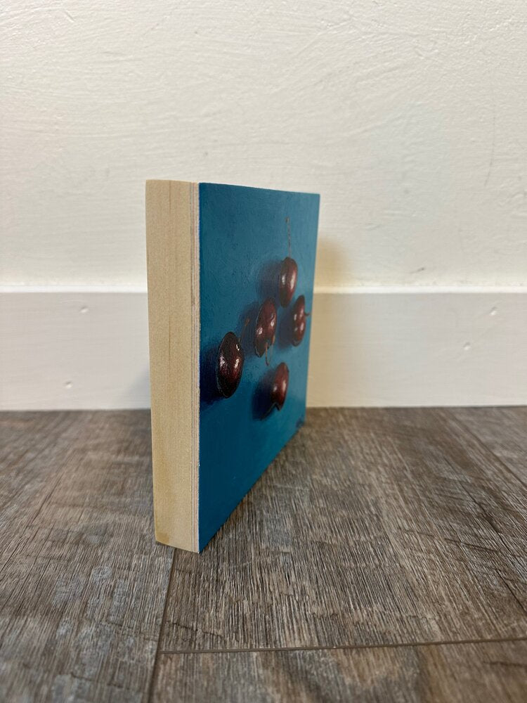 Glowing Cherries - 6x6 - oil on panel