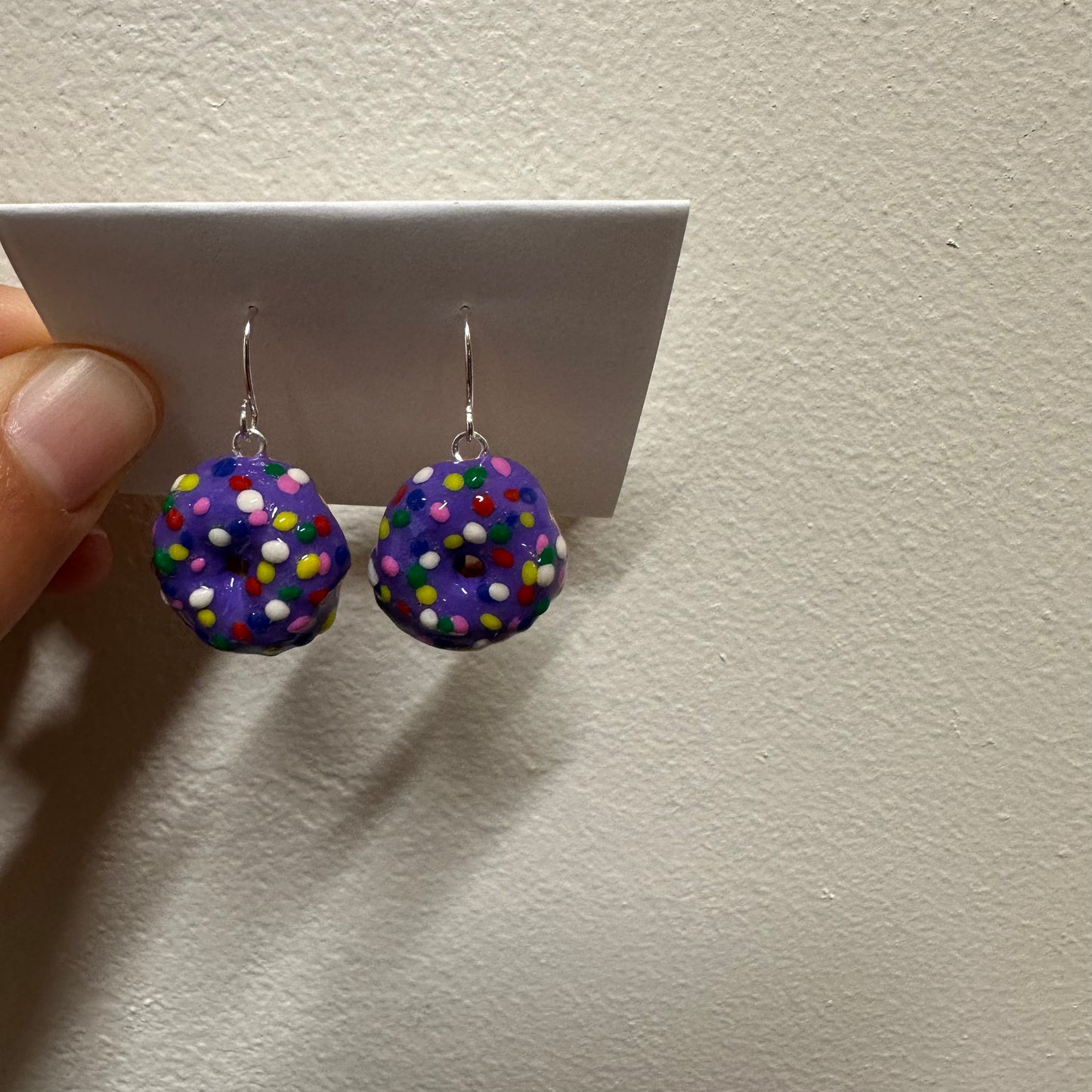 Purple Donut Polymer Clay Earrings