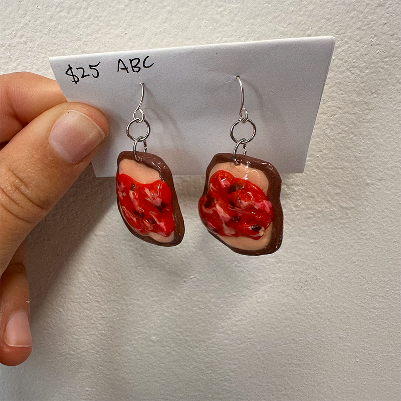Toast with Jam Polymer Clay Earrings