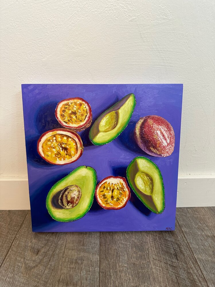 Passion Avocados - 12x12 - oil on panel