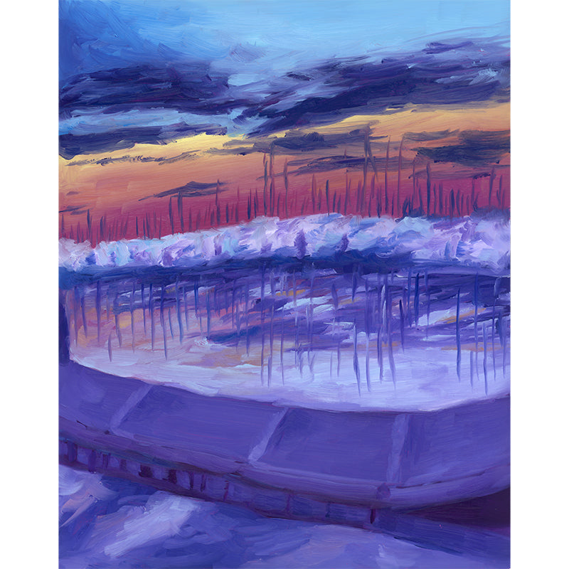 Original oil painting of Santa Barbara harbor scene.