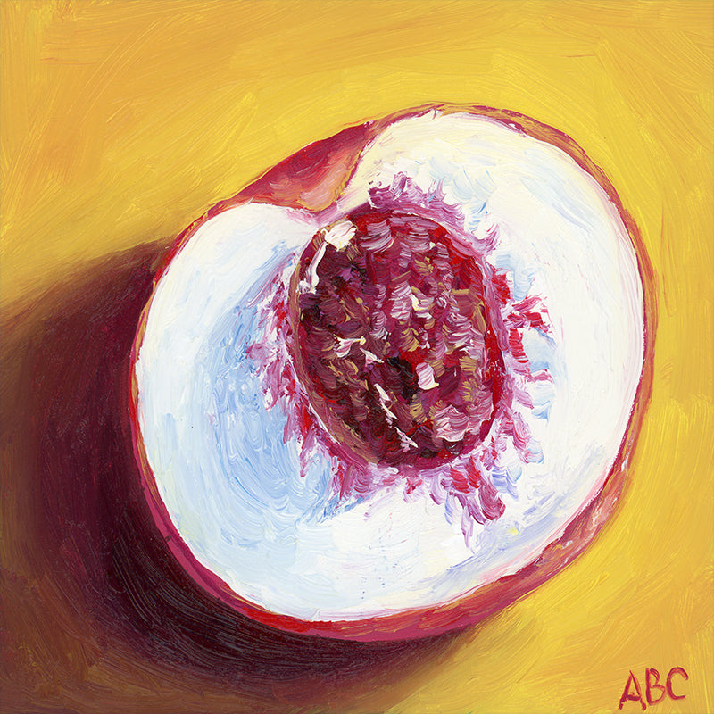Lil Peach - 4x4 - oil on panel