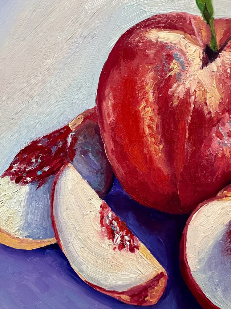 Peaches Peaches Peaches - 8x8 - oil on panel
