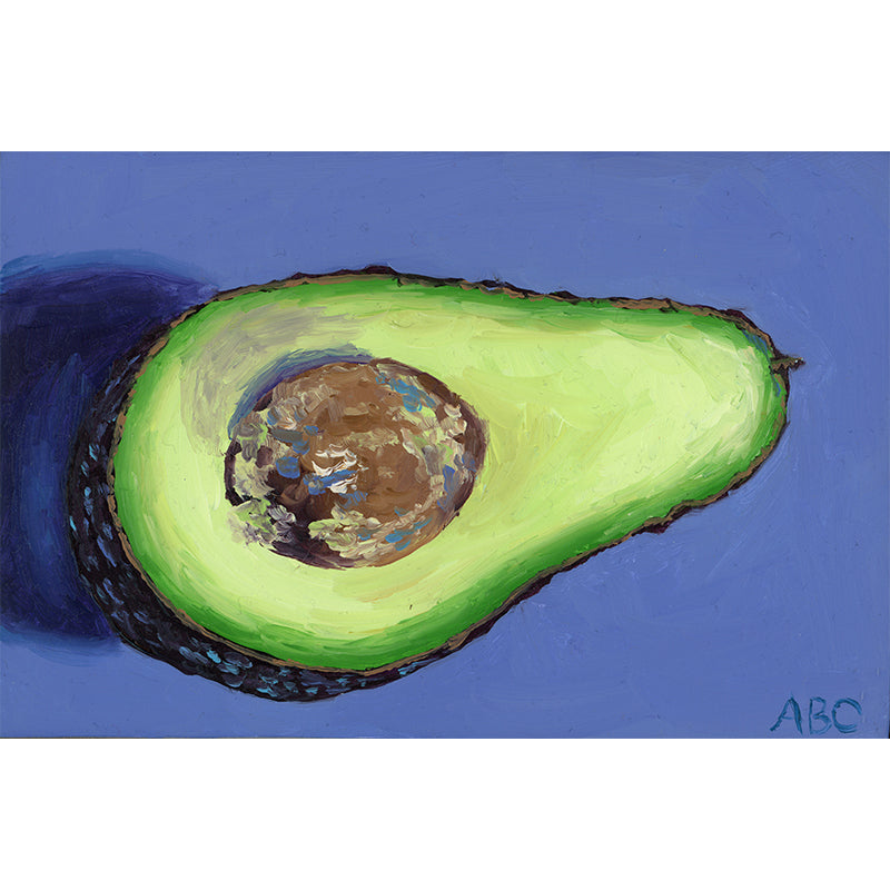 Fine art print of Purple Avocado Oil Painting.