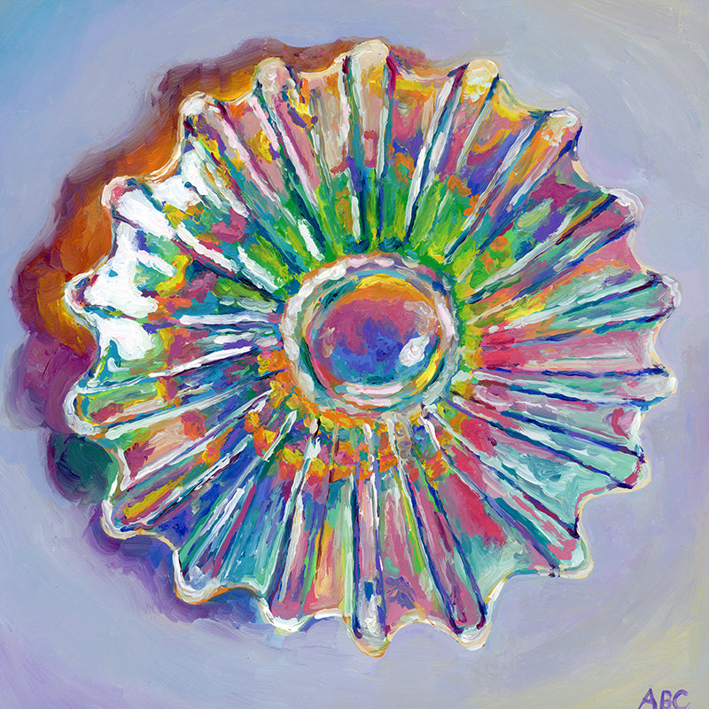 Rainbow Glass Bowl - 8x8 - oil on panel