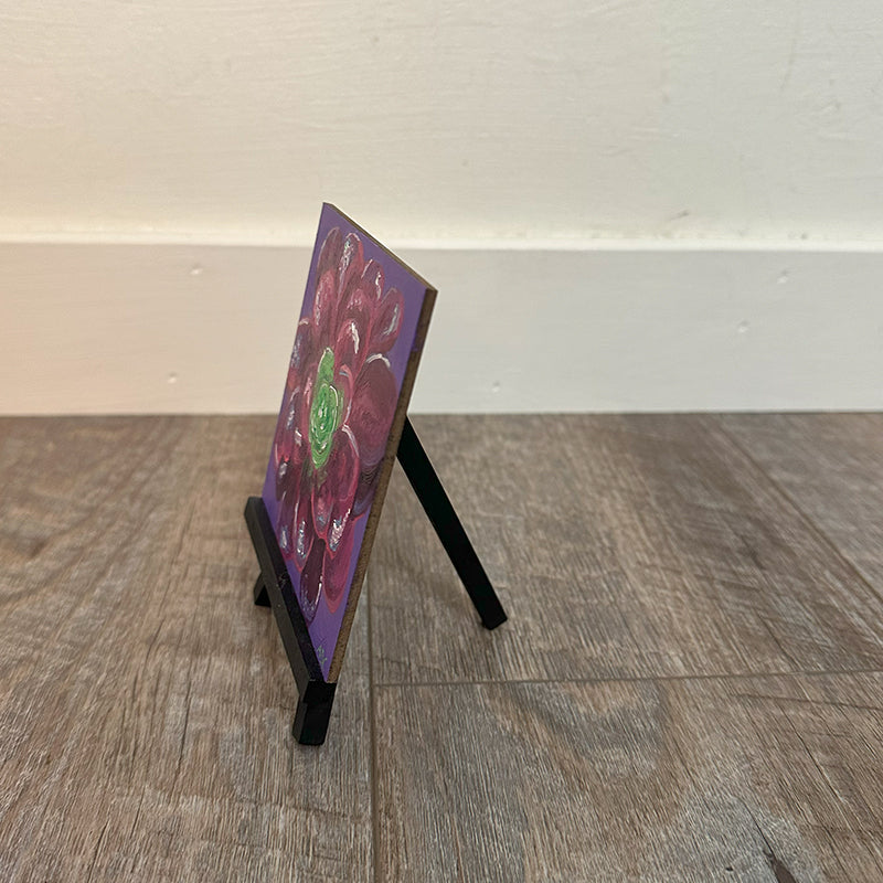 Lil Purple Succulent - 4x4 - oil on panel