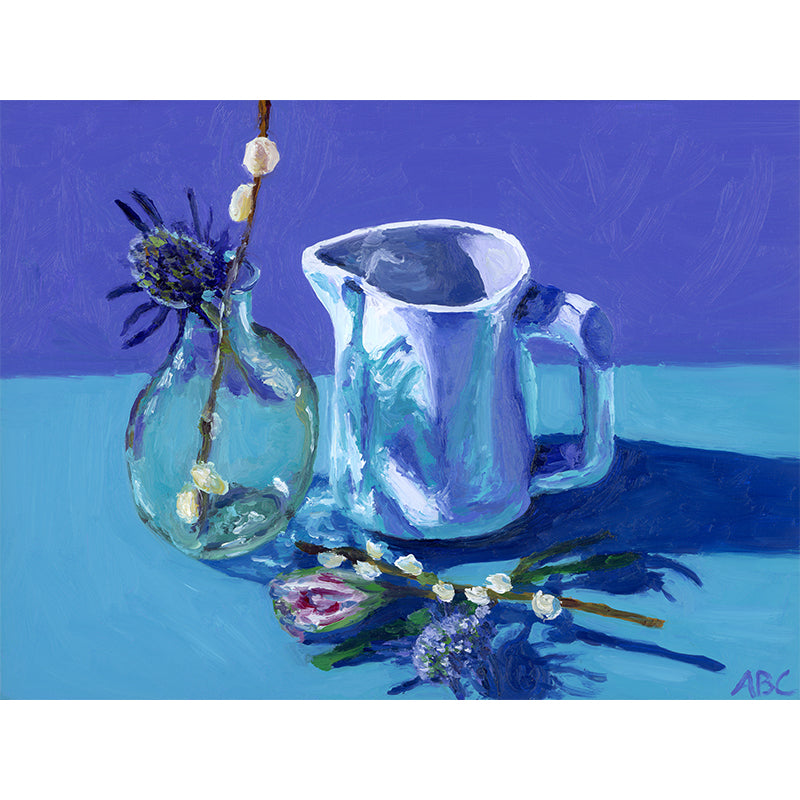 Fine art print of Willows and Cream Oil Painting.