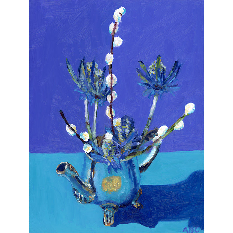 Fine art print of Willows and Tea Oil Painting.