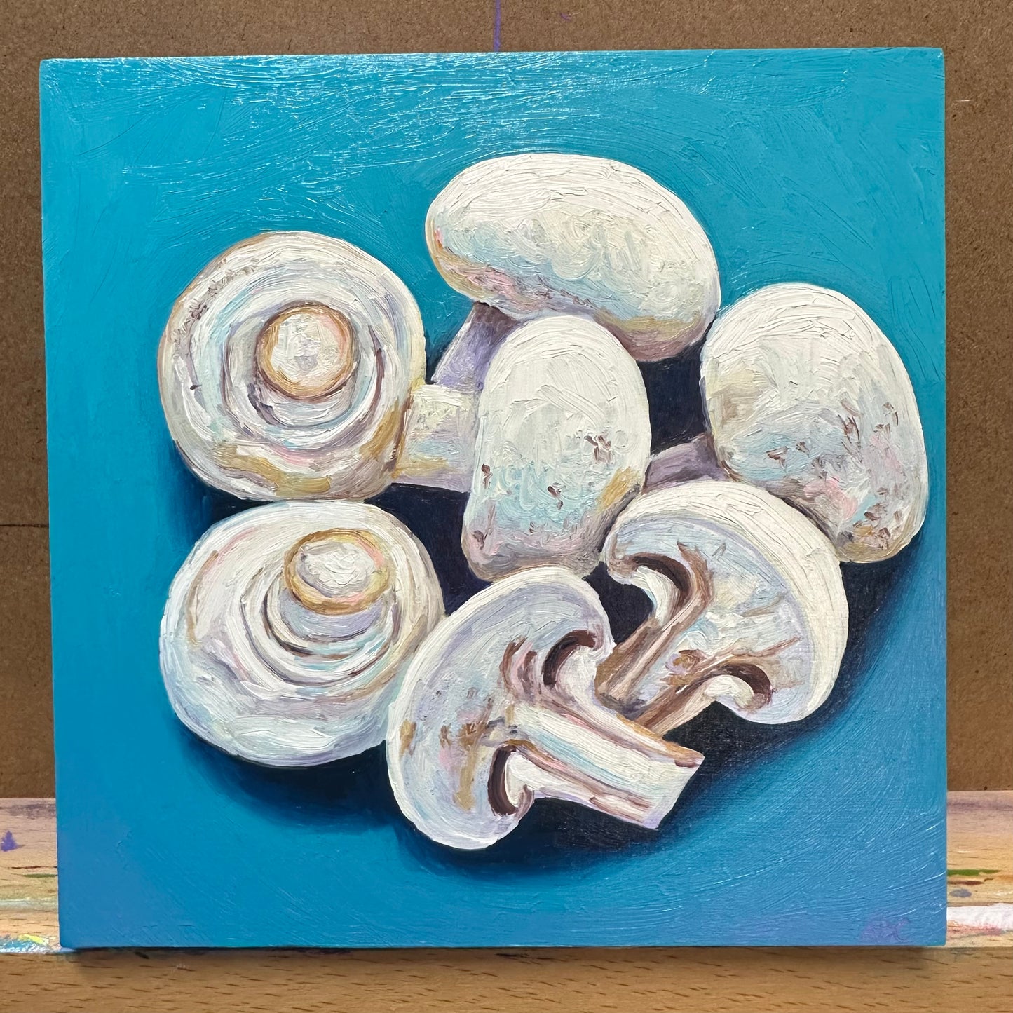 Pill of Mushrooms - 6x6 - oil on panel