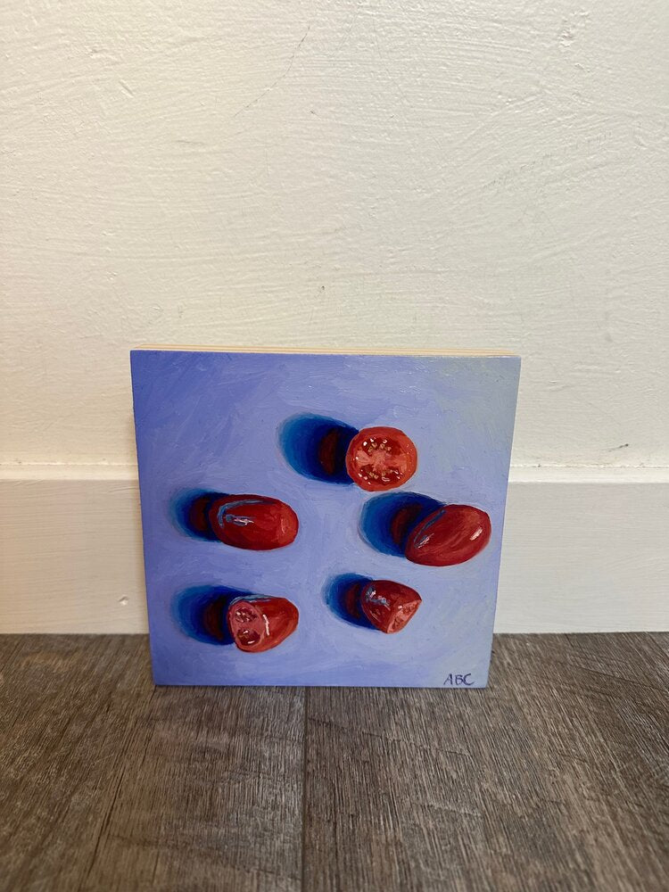 Glowing Tomatoes - 6x6 - oil on panel