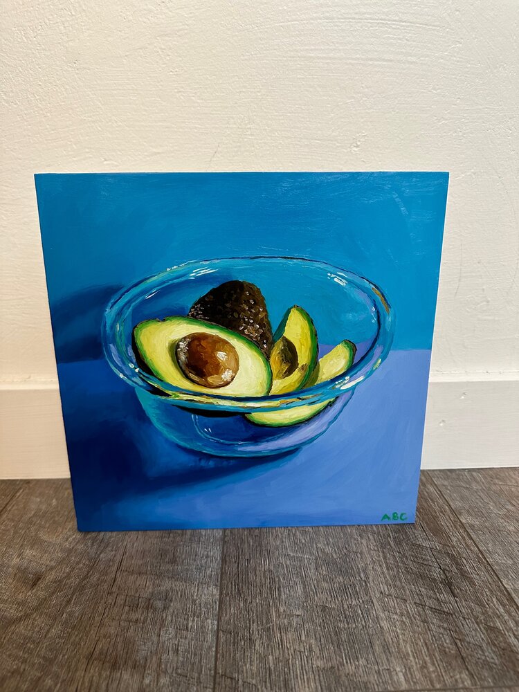 Avocado Bowl - 10x10 - oil on panel