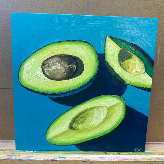 Turquoise Avocados - 6x6 - oil on panel