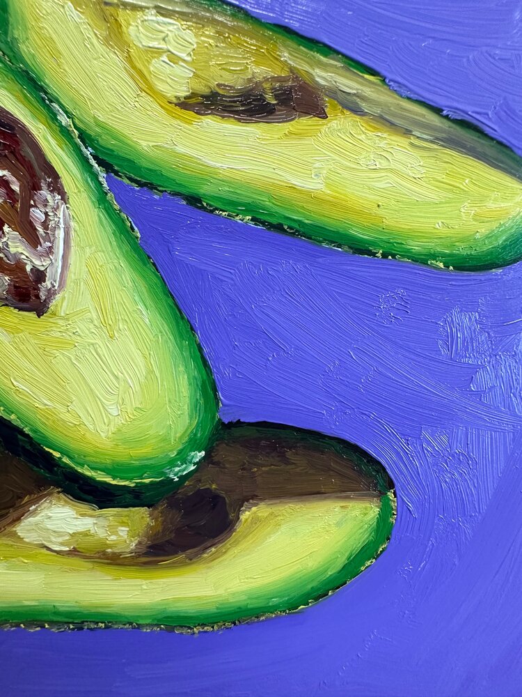 Avocado Trio - 6x6 - oil on panel