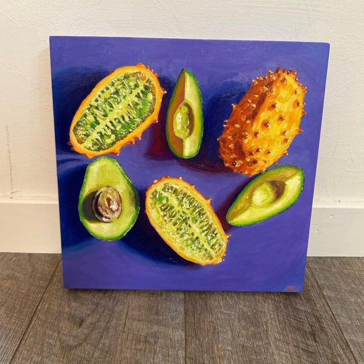 Horned Avocados - 12x12 - oil on panel