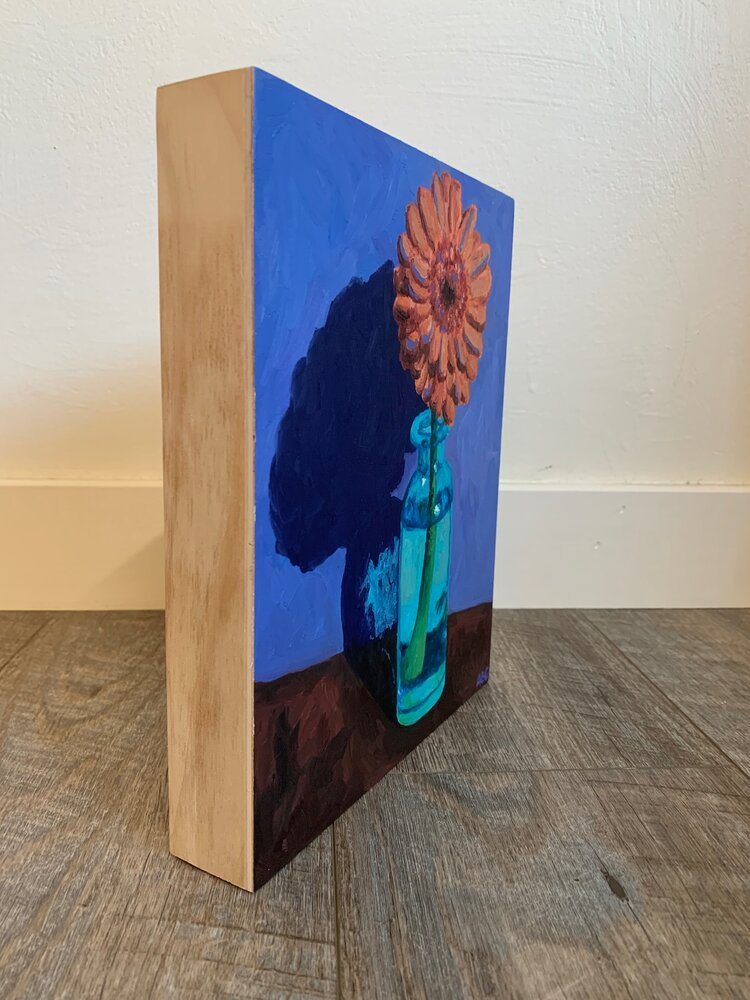 Flower In Bottle - 8x10 - oil on panel