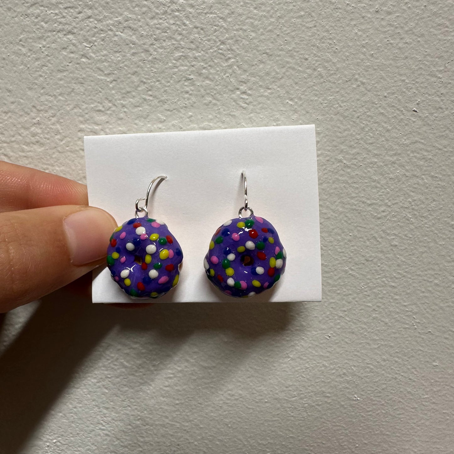 Purple Donut Polymer Clay Earrings