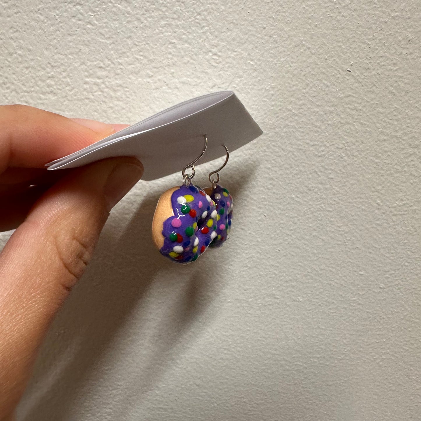 Purple Donut Polymer Clay Earrings