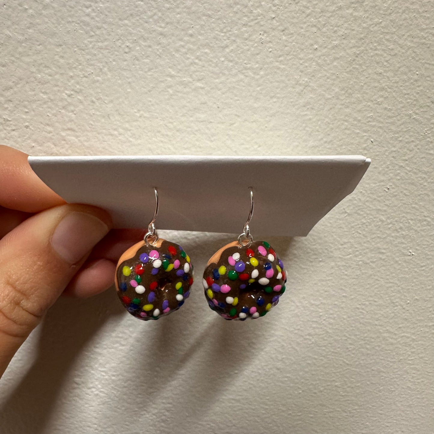 Chocolate Donut Polymer Clay Earrings