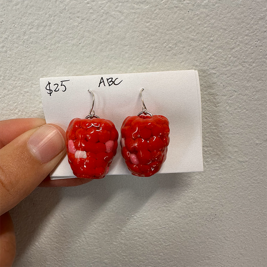 Raspberry Polymer Clay Earrings
