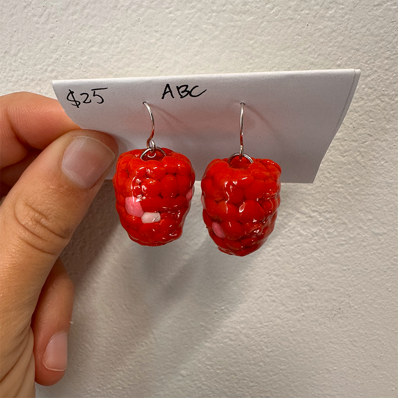 Raspberry Polymer Clay Earrings