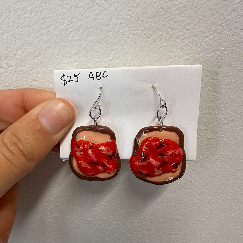 Toast with Jam Polymer Clay Earrings