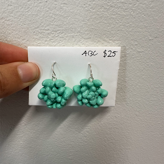Green Succulent Polymer Clay Earrings