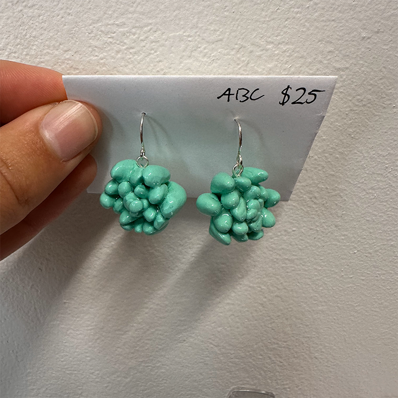 Green Succulent Polymer Clay Earrings