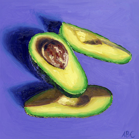 Fine art print of Avocado Trio oil painting.