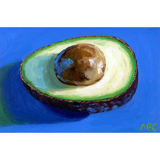 Fine art print of Blue Avocado Oil Painting.