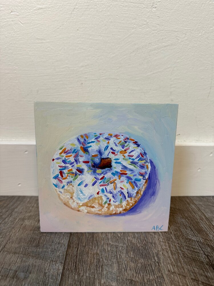 Rainbow Donut - 6x6 - oil on panel