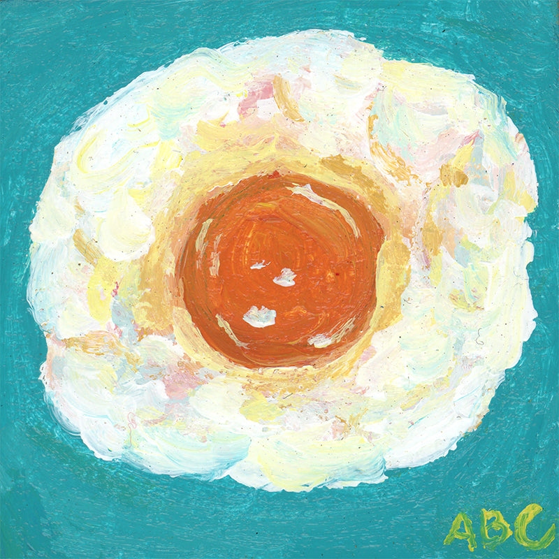 Teeny Egg - 2x2 - oil on panel - magnet oil painting