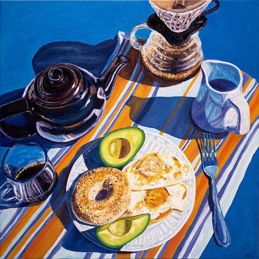 Fine art print of Egg Breakfast oil painting.