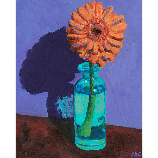 Flower in Bottle fine art print of Oil Painting.