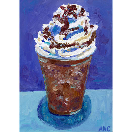 Fine art print of Blueberry Frappuccino Oil Painting.