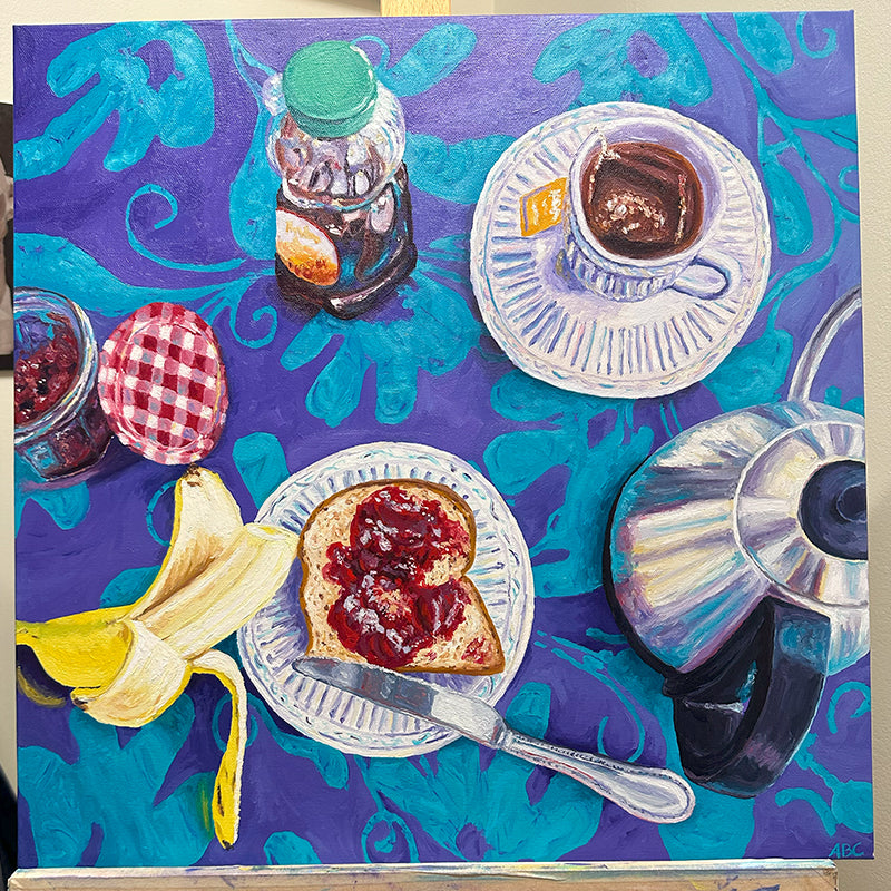 Jam Breakfast - 20x20 - oil on canvas