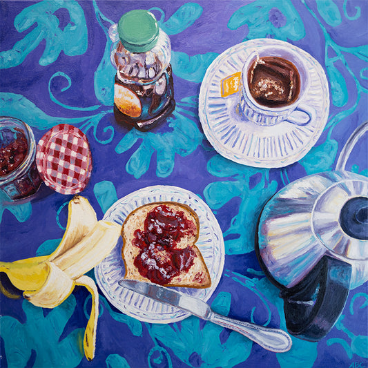 Fine art print of Jam Breakfast oil painting.