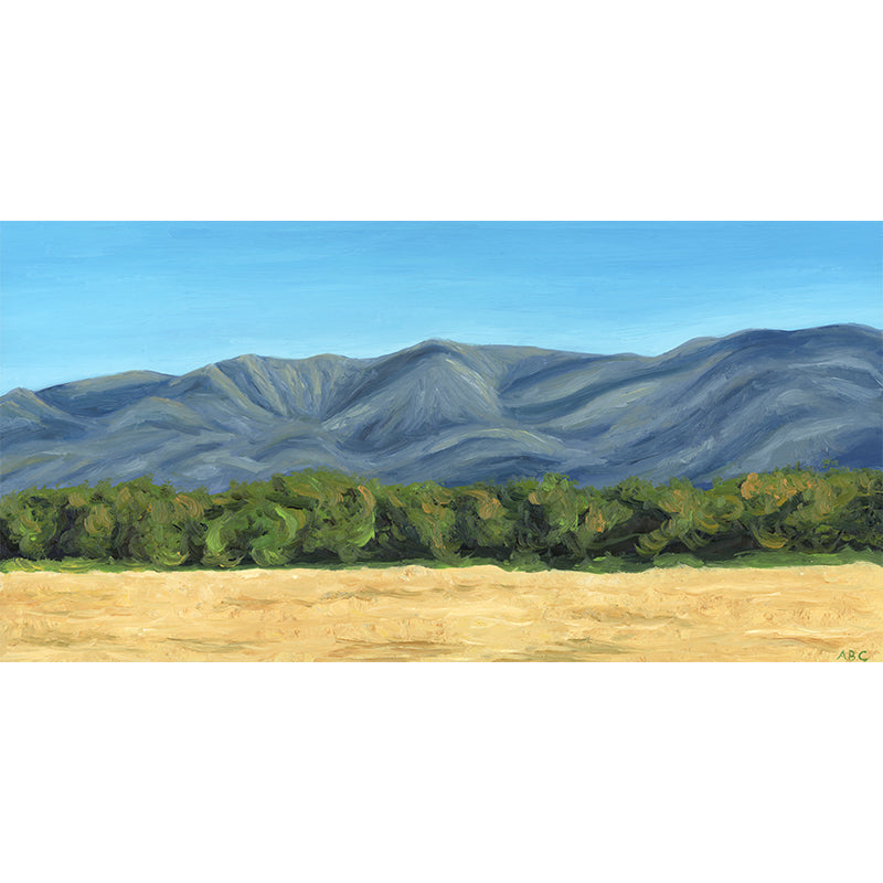 Mountains from Ellwood - 6x12 - oil on panel