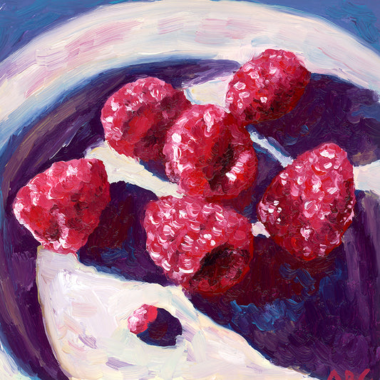 Fine art print of Purple Raspberries oil painting.