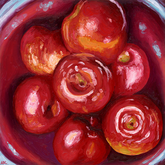 Red Apples - 8x8 - oil on panel