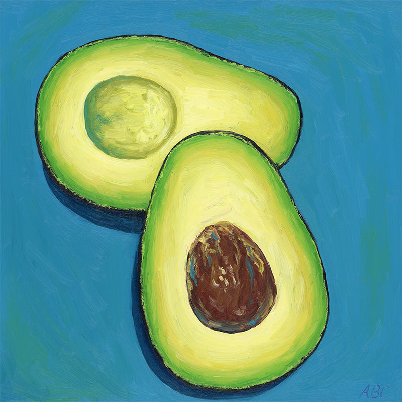Turquoise Avocados - 6x6 - oil on panel