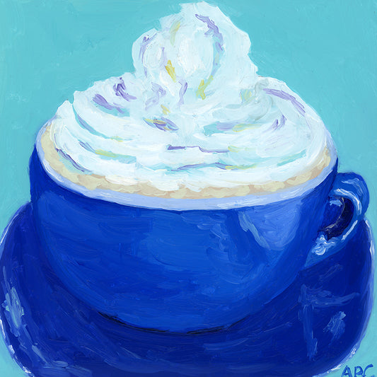 Original oil painting of Whip Cream Latte.