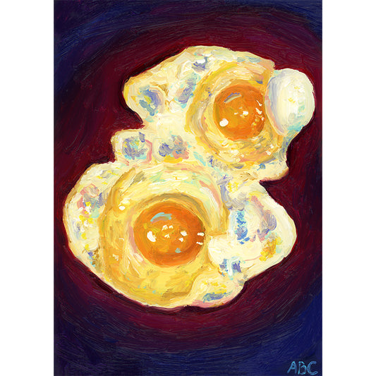 Fine art print of Yummy Eggs Oil Painting.